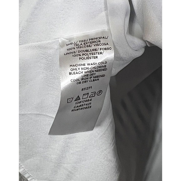 LOFT Sleeveless Lined Striped Crossover V-Neck Dress Womens Size‎ 8 Blue White - Picture 4 of 16